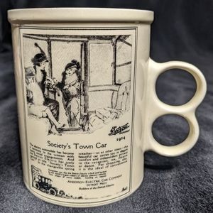 Car Advertisement Mug Cup 1914 Detroit Electronic Womens Societys Town Car Japan